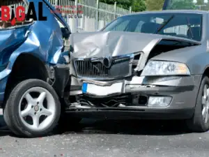 Car collision with severe damage