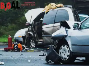 Two cars involved in crash.
